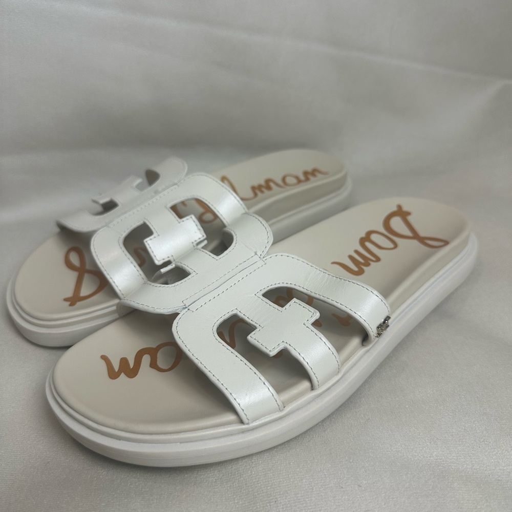 Sam Edelman White Slide Sandals